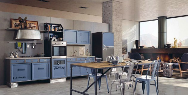 plava-retro-kuhinja