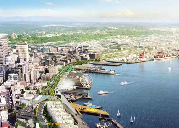 Seattle Waterfront; Alaskan Way Viaduct; SR 99; Downtown Seattle