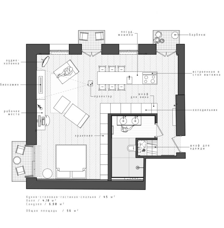 Osnova AM Apartment, INT2architecture (2016), Moskva