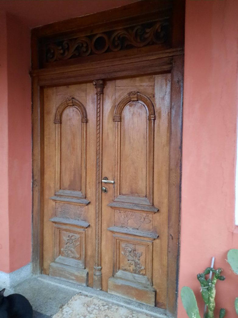 Fotografija 3a – Dekorativna ulazna vrata kuće u Donjem Vidovu kod Paraćina, građene oko 1935. godine; Foto: Bojana Sazdanović