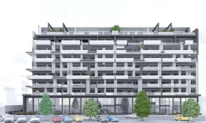 Planirani objekat sa dve lamele u Kragujevcu; Vizuelizacija: Extent