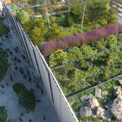 Uređena bašta kao kruna paviljona; Vizuelizacija: Coldefy i CRA