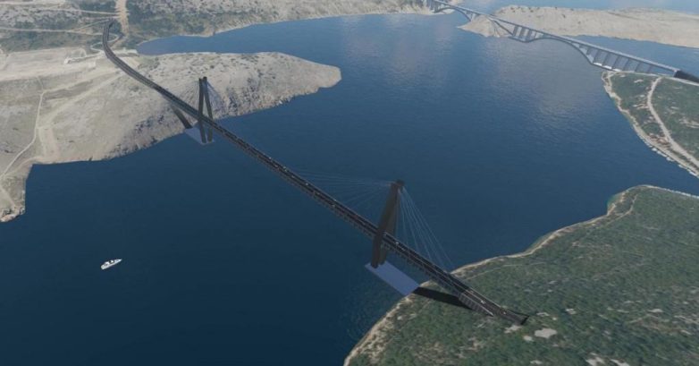 Novi most na hrvatskom ostrvu Krku; Vizuelizacija: Zavod za prostorno planiranje Primorsko-goranske županije