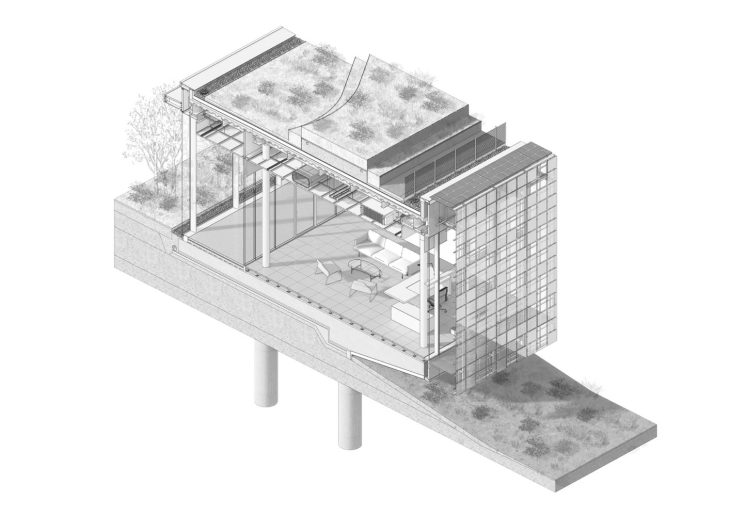 Aksonometrijski prikaz preseka segmenta zgrade