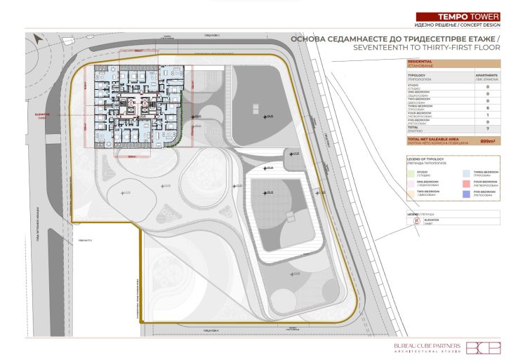 Osnova 17. do 31. etaže