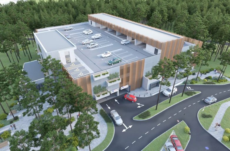 Planirana javna garaža u okviru Instituta u Sremskoj Kamenici; Vizuelizacija: DBA