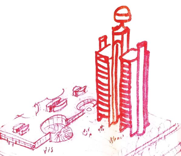 Crtež Genex kule Mihajla Mitrovića