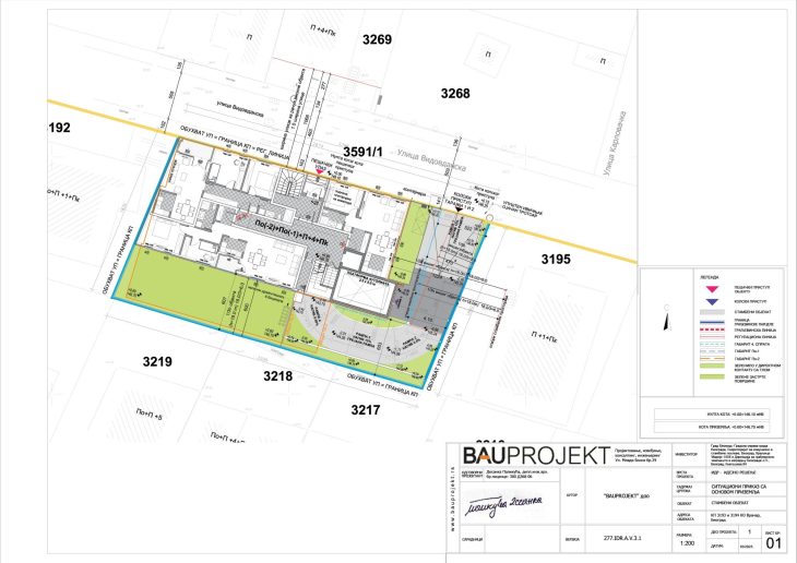 Situacioni plan sa osnovom prizemlja