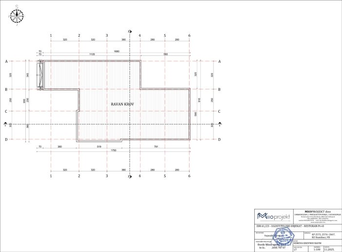 Restoran – osnova krovnih ravni