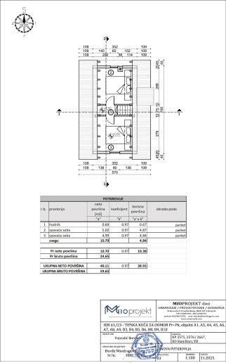 Tipska kuća 1 – osnova potkrovlja