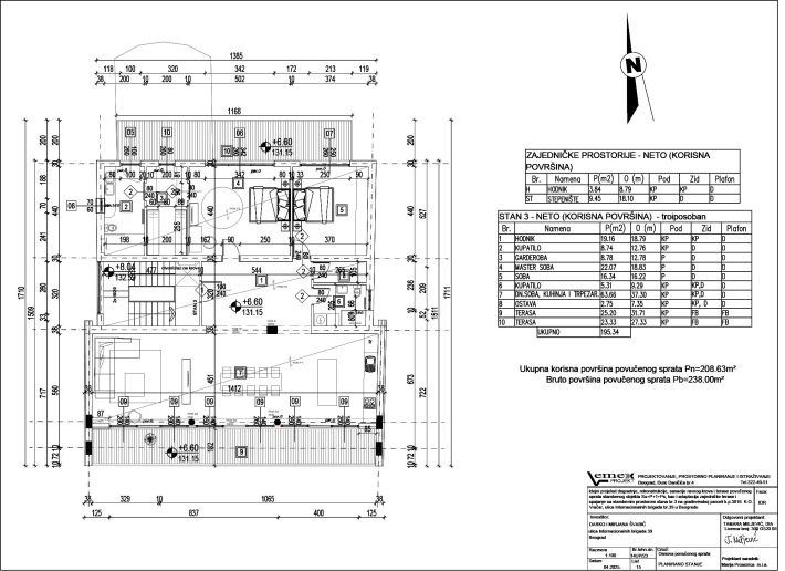 Planirano stanje – osnova povučenog sprata