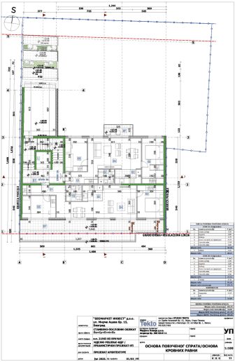 Osnova povučenog sprata/osnova krovnih ravni