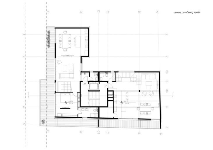 Mapa Architects – osnova povučenog sprata