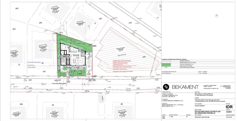 Situaciono-nivelacioni plan sa osnovom prizemlja
